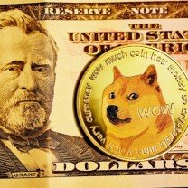 Nota de dólar em uma montagem bem-humorada.